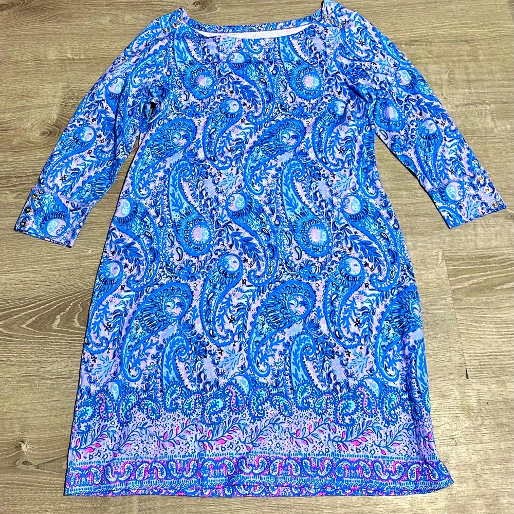 Lilly Pulitzer Blue Paisley Dress Size XL